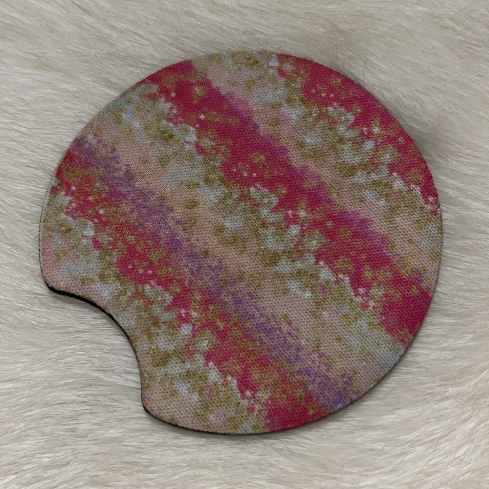 Car Coasters Pink, Purple, Gold Glitter- set of 2
